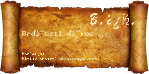 Brösztl Ákos névjegykártya