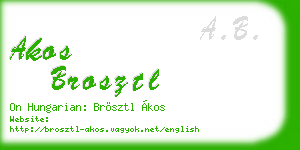 akos brosztl business card